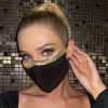 Trendy Sequins Decor Disco Mask Trendy Black Face Covering