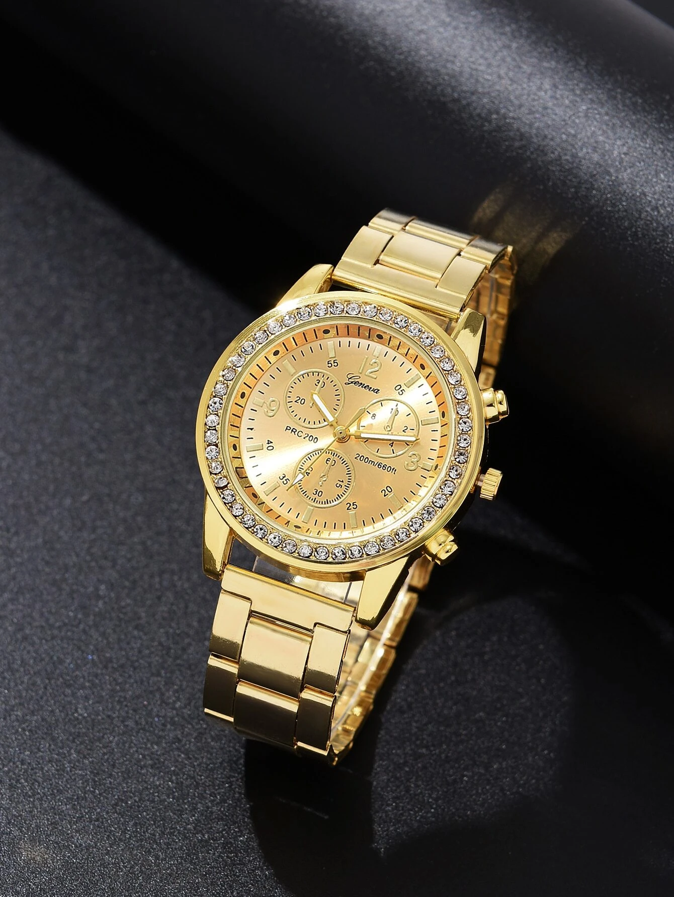 SHEIN 1pc Ladies Watch Gold Watch Women's Casual Business Quartz Watch