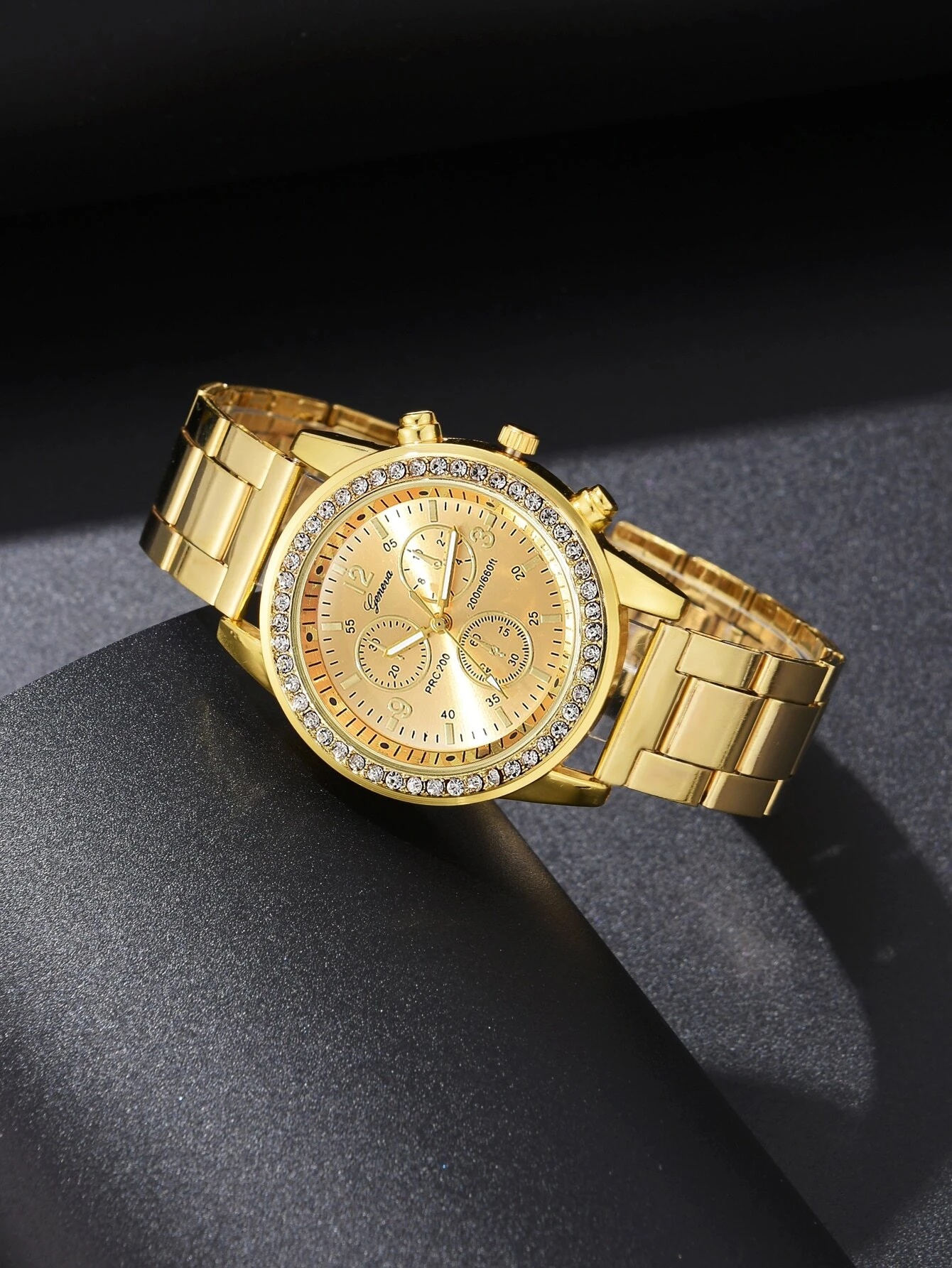 SHEIN 1pc Ladies Watch Gold Watch Women's Casual Business Quartz Watch