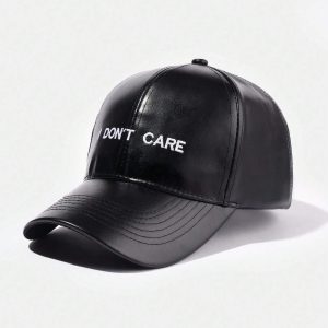 Alternative view of SHEIN 1pc Minimalist Leather I DON'T CARE Embroidered Unisex Baseball Cap