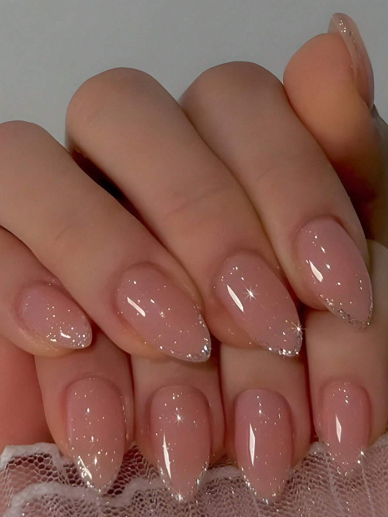 SHEIN Beautify And Charm Yourself - 24pcs Short French Gradient Pink & White