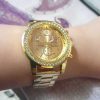 SHEIN 1pc Ladies Watch Gold Watch Women's Casual Business Quartz Watch