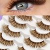 SHEIN GROINNEYA 7 Pairs Cat Eye Lashes Faux Mink Eyelashes