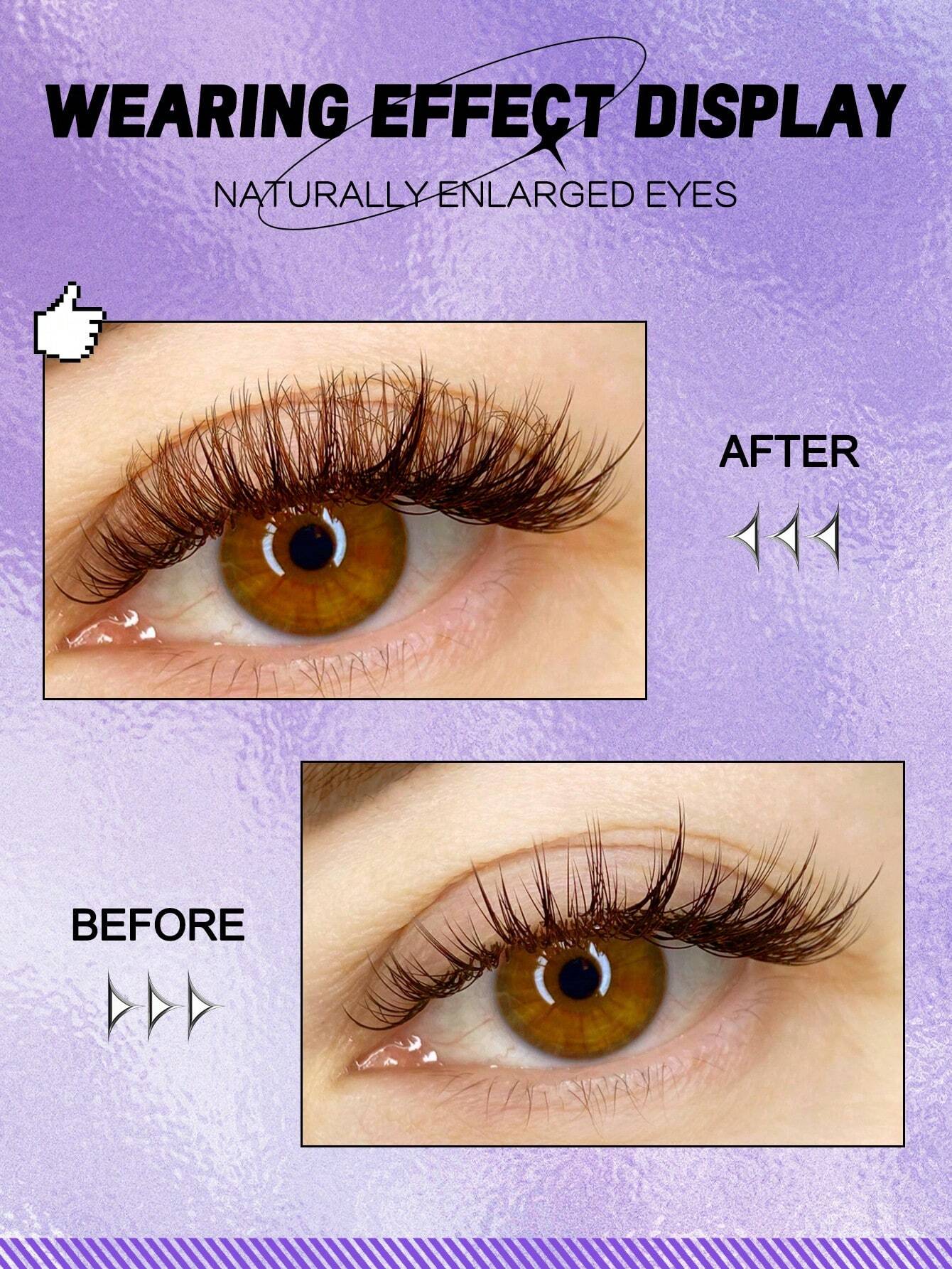 SHEIN GROINNEYA 7 Pairs Cat Eye Lashes Faux Mink Eyelashes