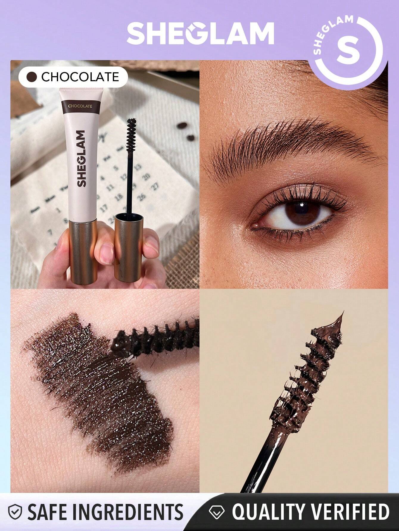 SHEGLAM Hold Em Up Tinted Brow Gel Chocolate Long Lasting Voluminous Eyebrow