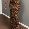 SHEIN Slayr 2024 New Summer Elegant And Sexy Leopard Print Slim Fit Mermaid Skirt