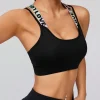 SHEIN Sport Streetz Sexy Cross Back Letter Jacquard Band Bra