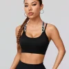 SHEIN Sport Streetz Sexy Cross Back Letter Jacquard Band Bra