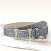 SHEIN 1pc Women's Fashion Rhinestone Decorated Belt PU