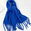 SHEIN 1pc Women's Fuzzy Long Scarf With Tassel