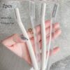 SHEIN 2pcs Clear Eyebrow Shaping Knife Set Stainless Steel