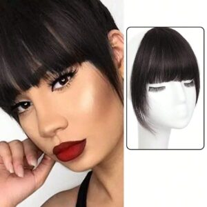 SHEIN Black Brown Clip In Bangs 6 Inch Hair Bangs Clip In Synthetic Wigs