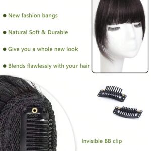 SHEIN Black Brown Clip In Bangs 6 Inch Hair Bangs Clip In Synthetic Wigs