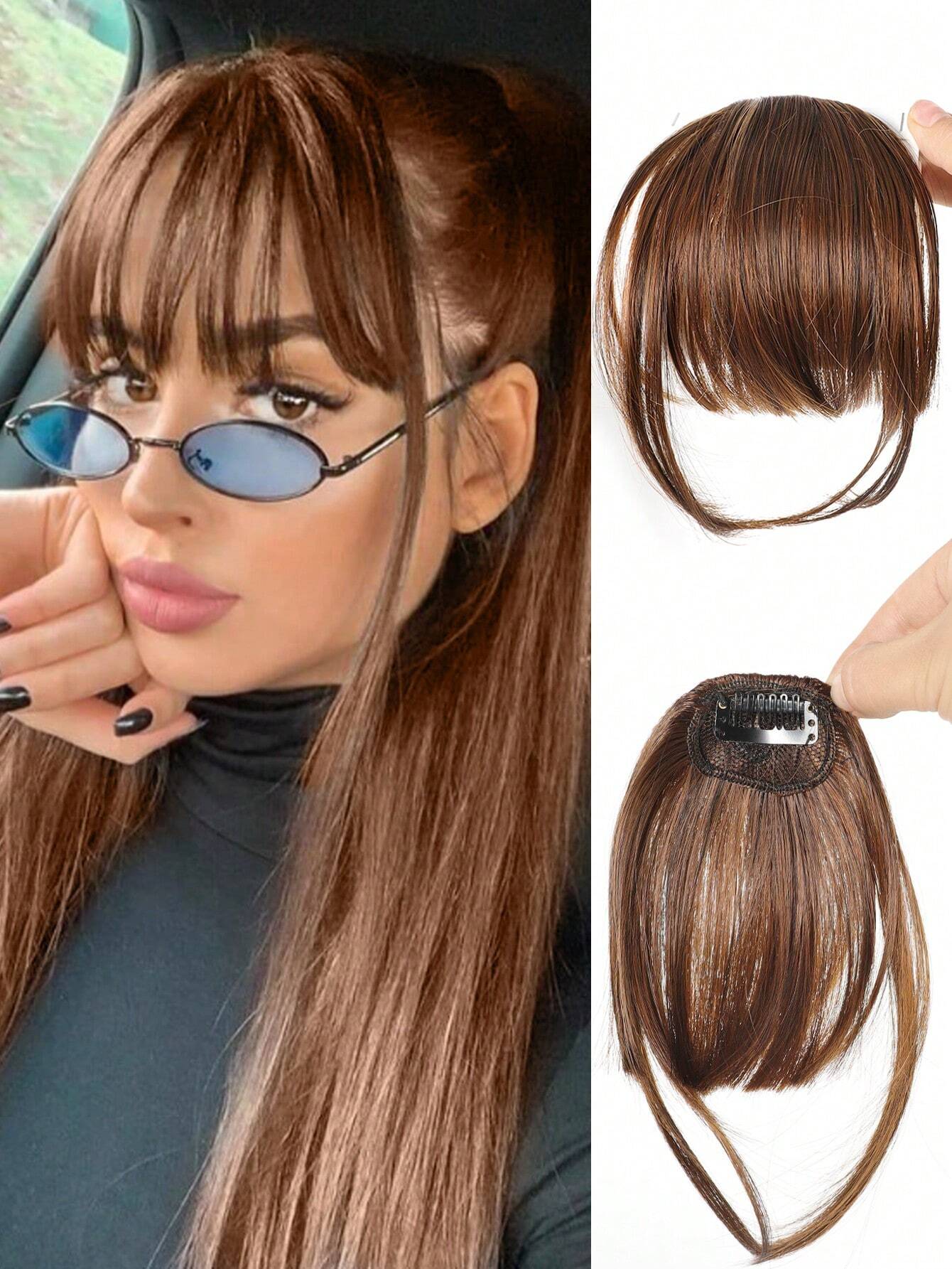 SHEIN Clip In Bangs 8 Inch Hair Bangs Clip In Hair Extensions