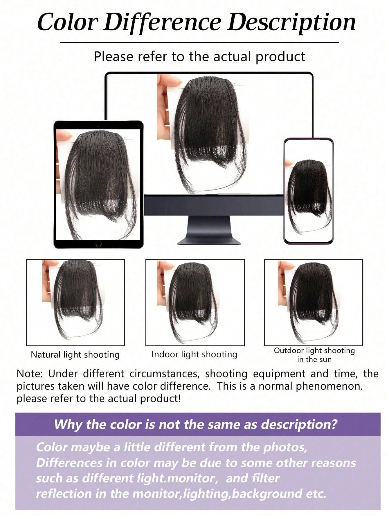 SHEIN Clip In Bangs Front Neat Black Brown Bangs Hairpiece