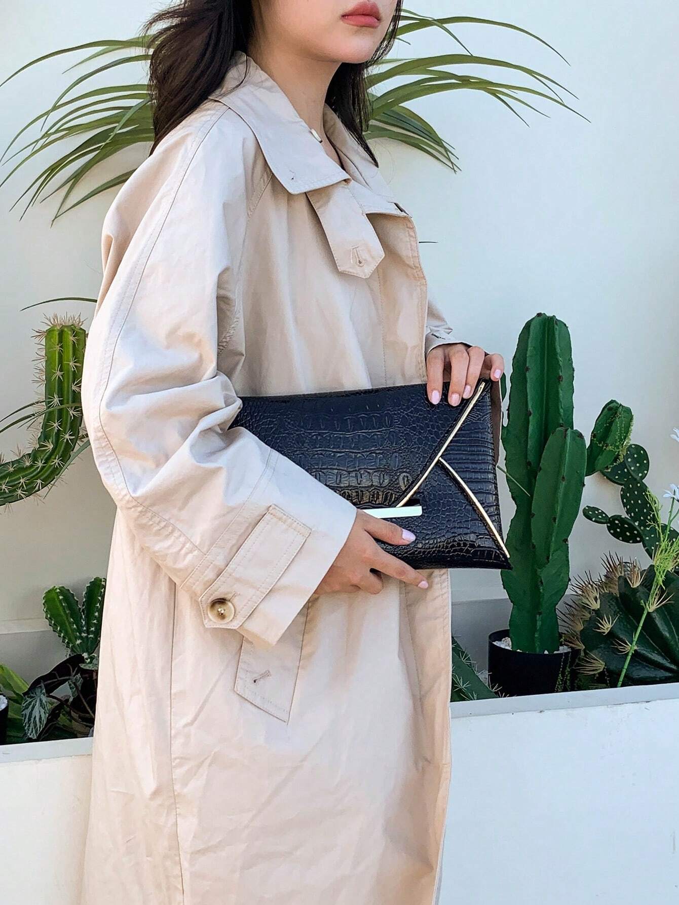 SHEIN Crocodile Pattern Marble Pattern Minimalist Fashionable