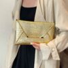 Crocodile Pattern, Stone Texture, Minimalist Fashion Casual PU Solid Color Clutch Envelope Bag