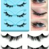 SHEIN GROINNEYA 3 Pairs Cat Eye Eyelashes Fox Eye Lashes