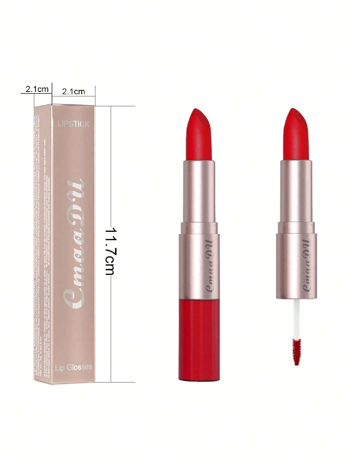 SHEIN Matte Lip Gloss,2 In 1 Waterproof Lip Gloss Long-Lasting