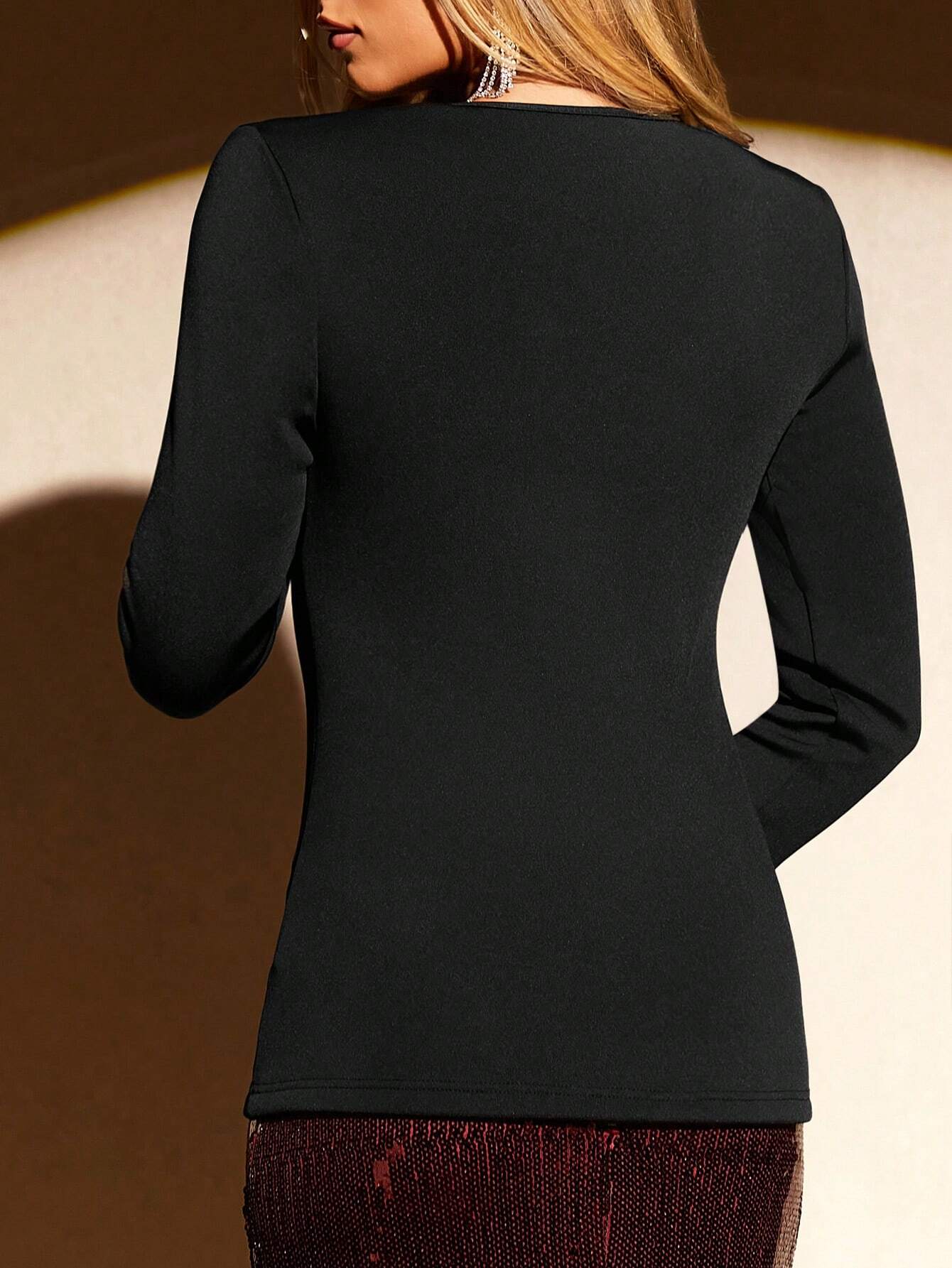 SHEIN Clasi Women's Autumn And Winter Velvet T Shirt Halloween Party