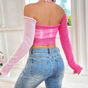 SHEIN MOOSTA Ladies' Cold Shoulder Hollow Out Sweater