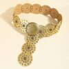 SHEIN Wide Disc Belts Concho Leather Disk Link Belt