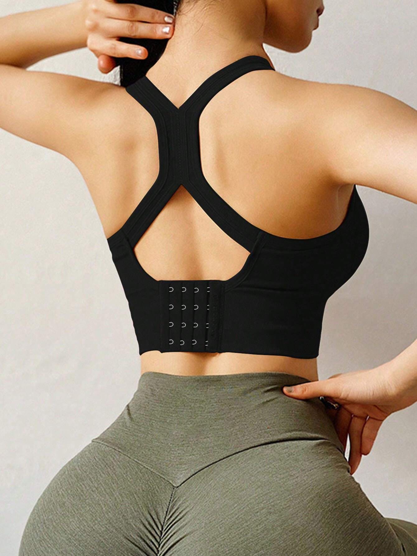 SHEIN Yoga Sports Bra Wireless Gym Tops Underwear Cross Top