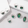 SHEIN imoli 8pcs Rhinestone Decor Ring