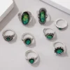 SHEIN imoli 8pcs Rhinestone Decor Ring
