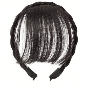 SHEIN Synthetic Bangs Braids Headband One Piece Wig Front