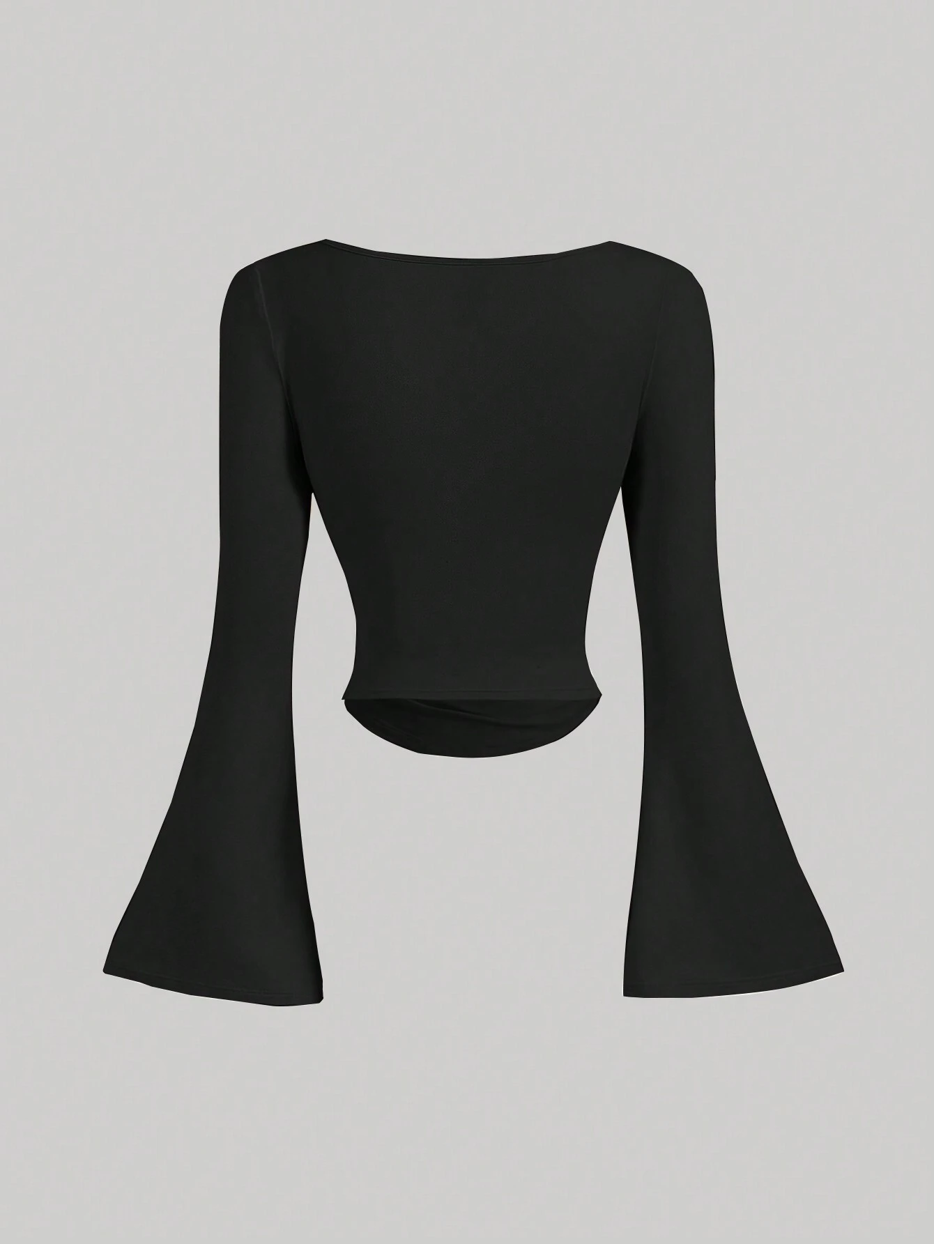 SHEIN MOD Boat Neck Bell Sleeve Waist Ruched Casual T-Shirt