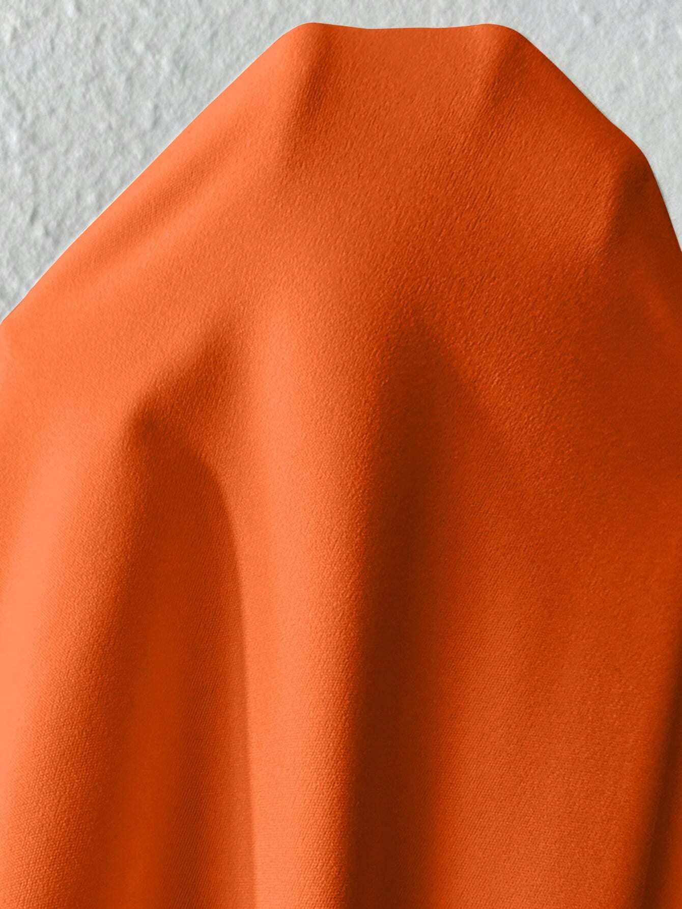 SHEIN Privé Women's Spring & Summer Solid Asymmetrical Neckline Slim Elegant Dress