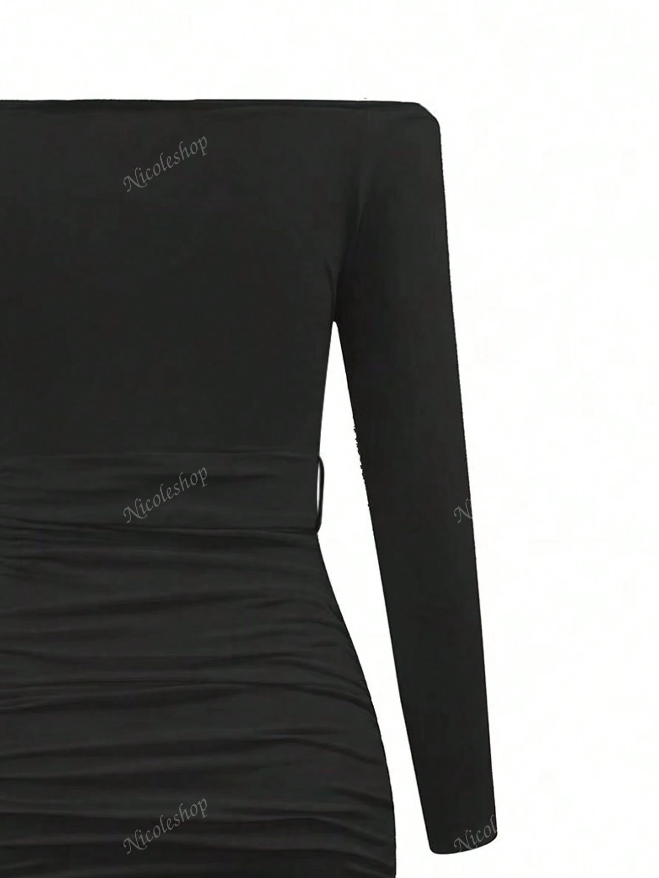 Women's Solid Color Off-Shoulder Long Sleeve Sexy Waist High Summer Dress