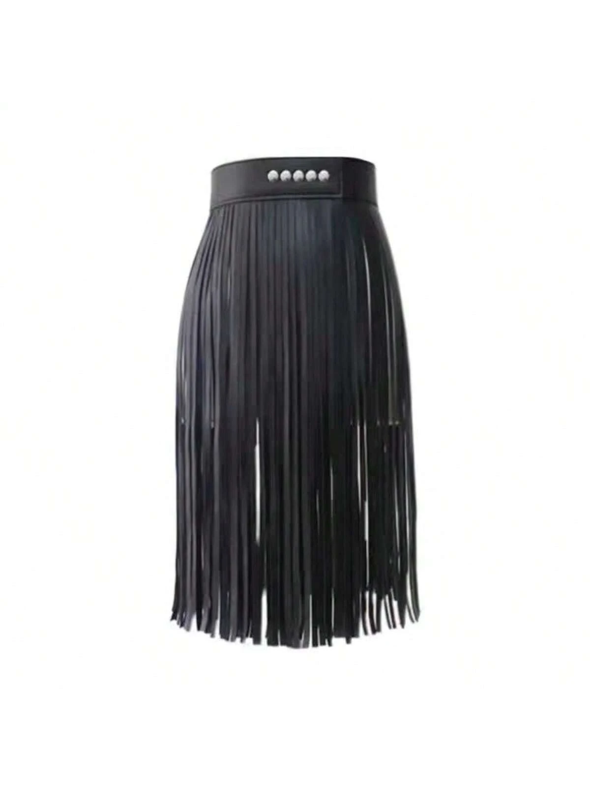 SHEIN High Waist Faux Leather Tassel Belt Suitable