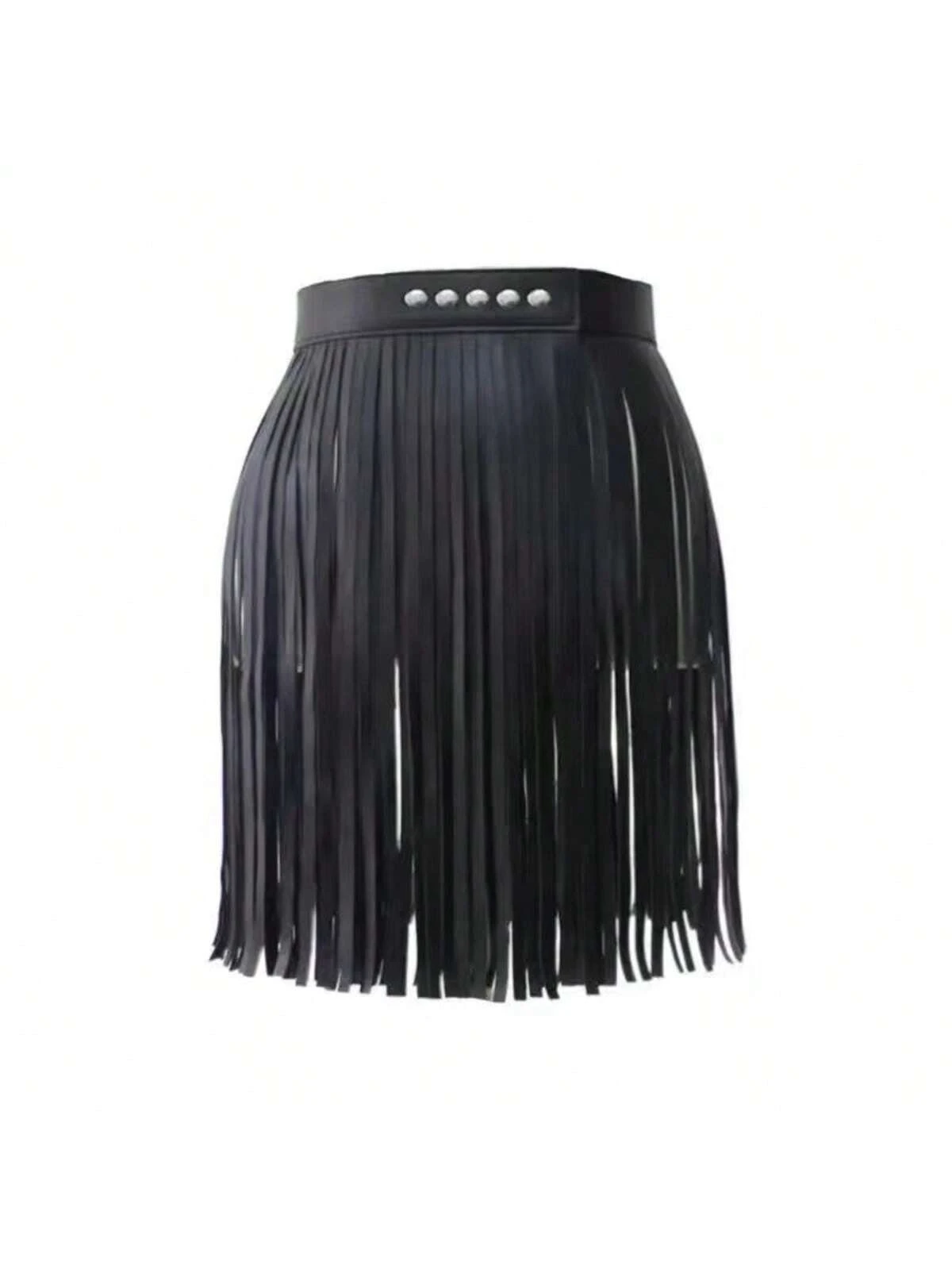 SHEIN High Waist Faux Leather Tassel Belt Suitable