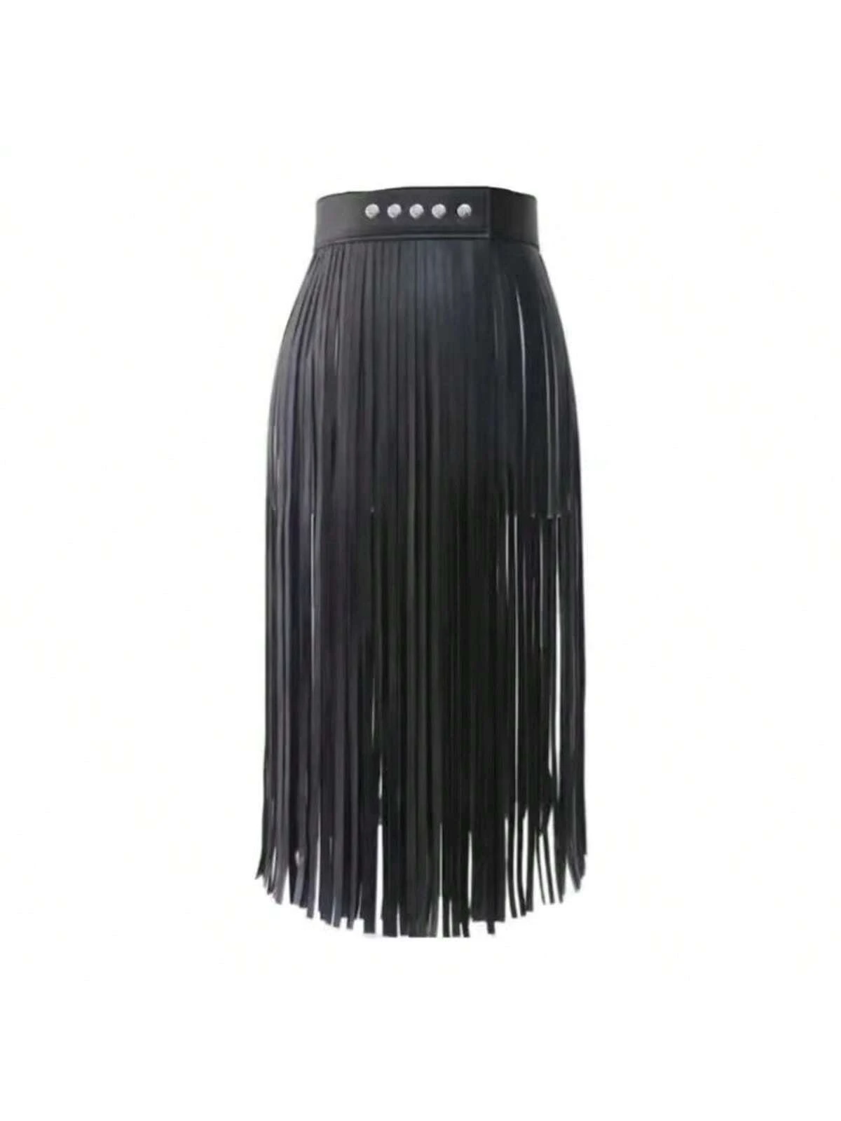 SHEIN High Waist Faux Leather Tassel Belt Suitable
