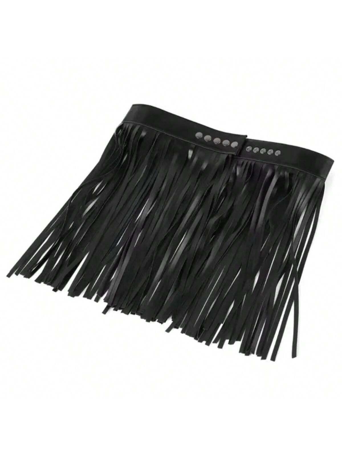 SHEIN High Waist Faux Leather Tassel Belt Suitable