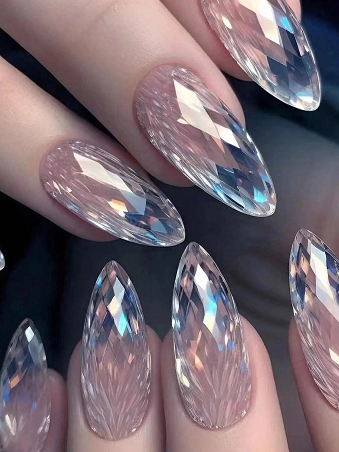 SHEIN 24 Pieces Long Almond Shaped Nails