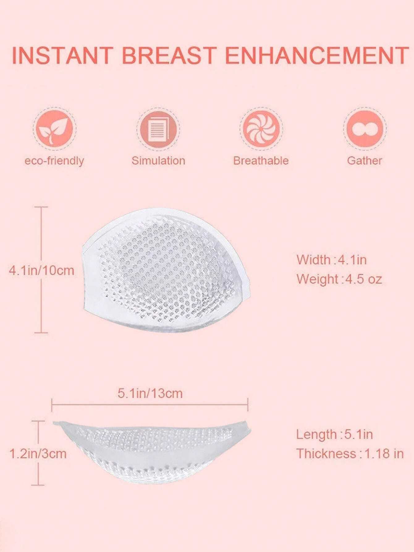 SHEIN 2pcs Honeycomb Silicone Bra Inserts Pads