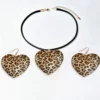 SHEIN 3pcs Set Leopard Print Punk Style Necklace
