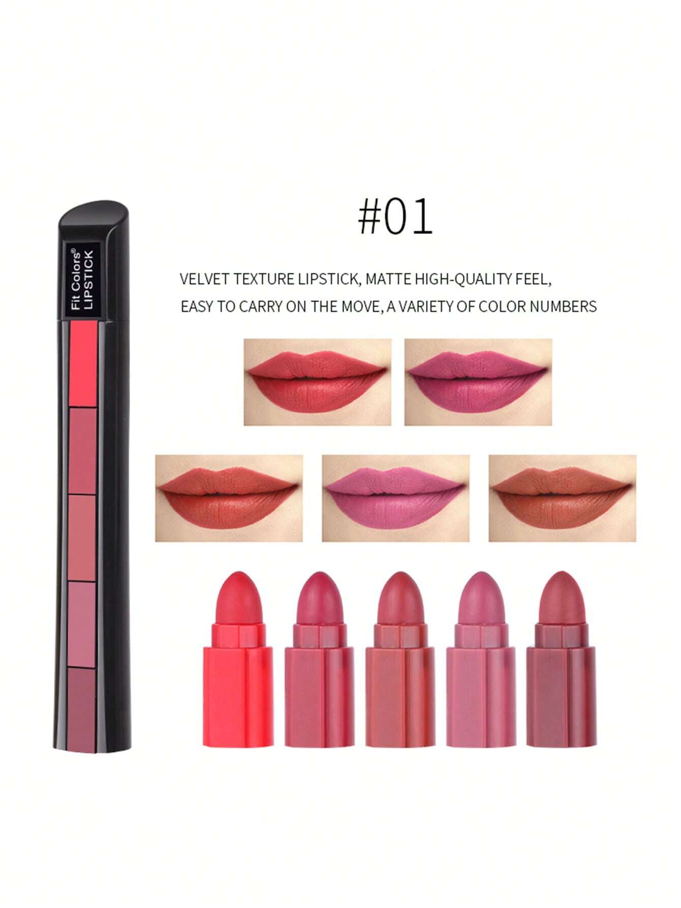 SHEIN Fit Colors Matte 5 Color Lipstick Kit