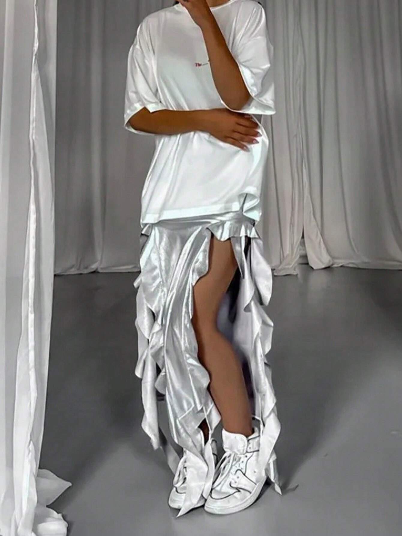 SHEIN New Jellyfish Lace Bodycon Skirt