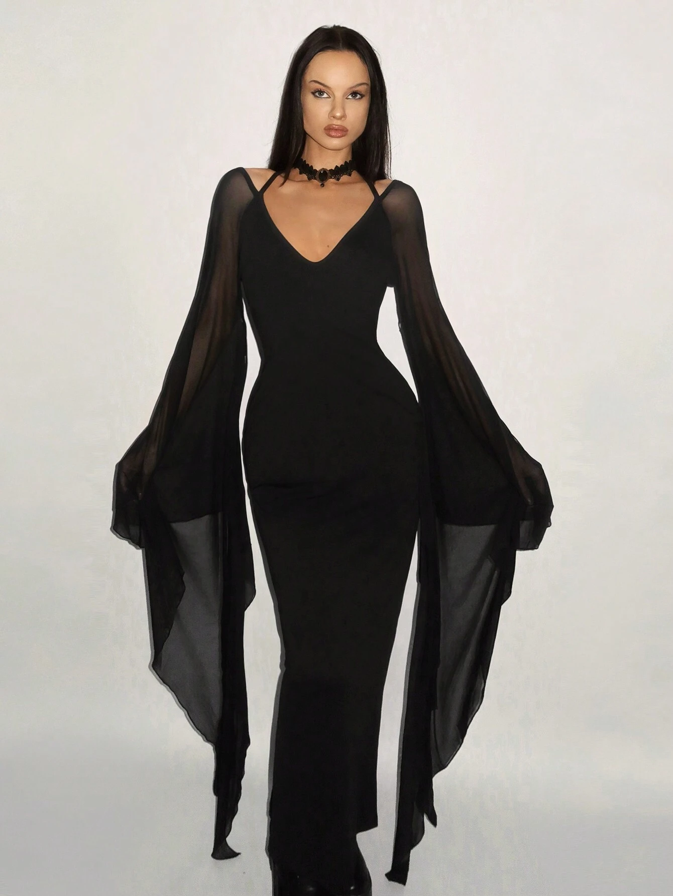 SHEIN ICON Y2k Women Elegant Fitting Long Sleeve DRESS