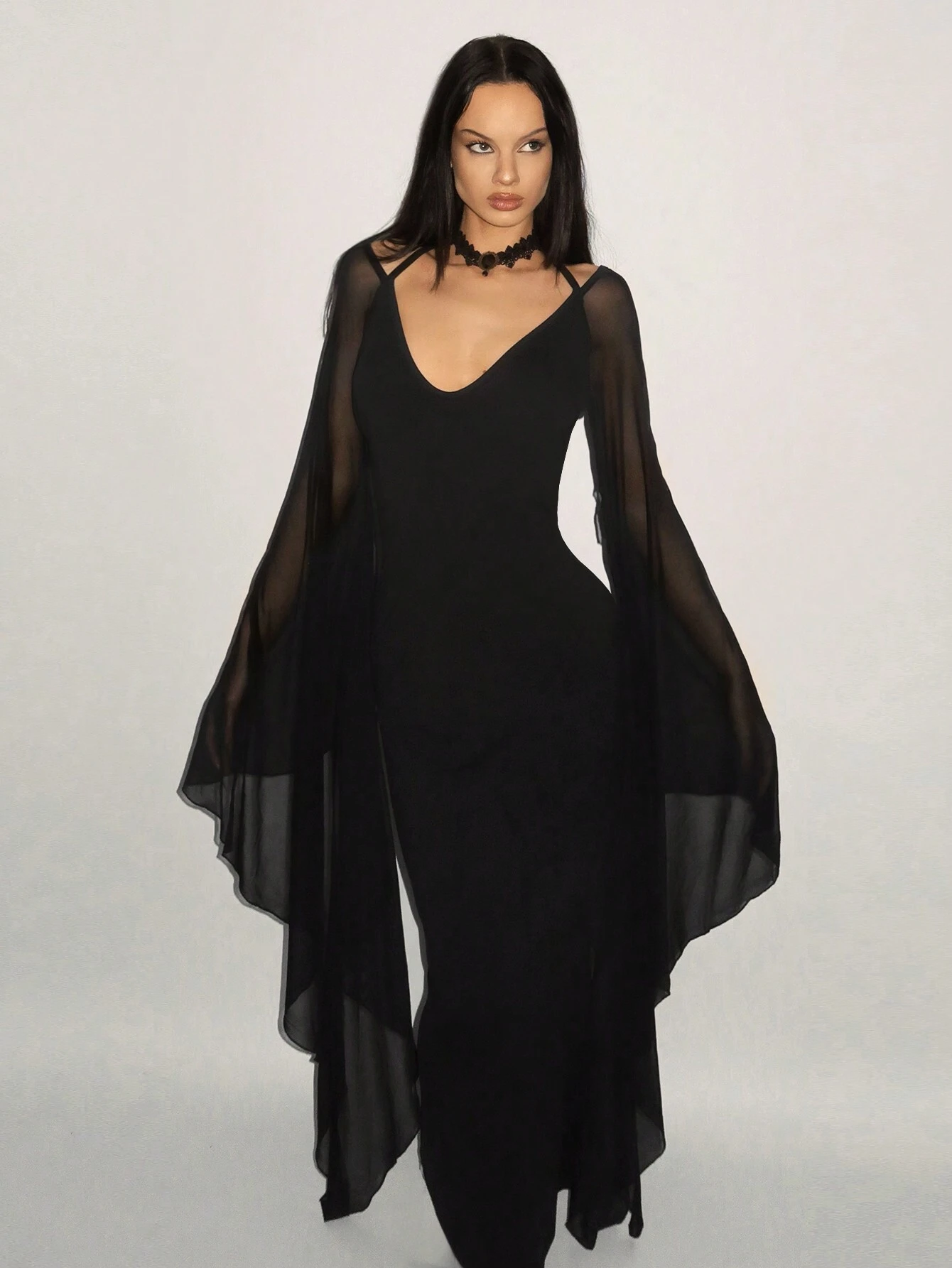 SHEIN ICON Y2k Women Elegant Fitting Long Sleeve DRESS