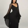 SHEIN ICON Y2k Women Elegant Fitting Long Sleeve DRESS