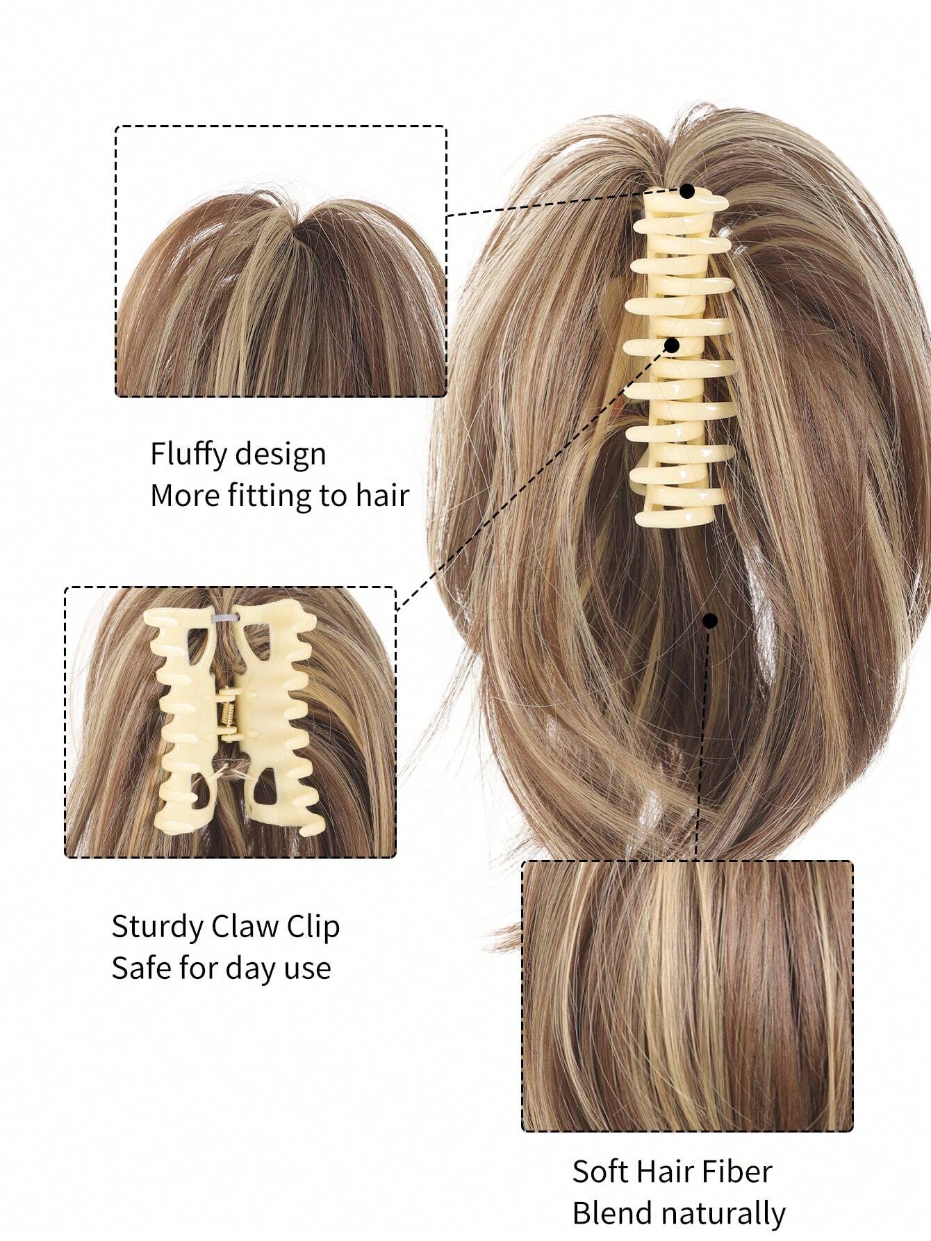 SHEIN Synthetic Curly Hair Bun Chignon Messy Elastic Band Scrunchies