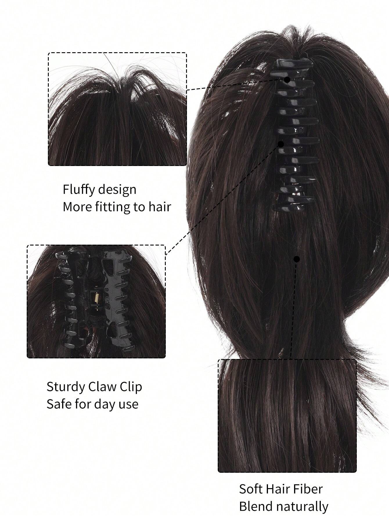 SHEIN Synthetic Curly Hair Bun Chignon Messy Elastic Band Scrunchies