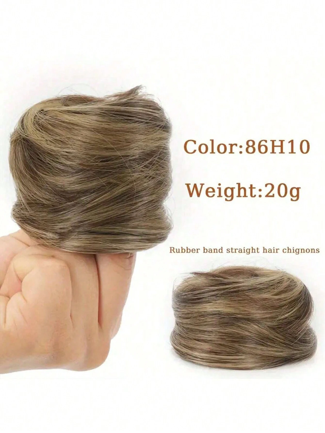 SHEIN Synthetic Hair Short Curly Chignon Clip On Hair