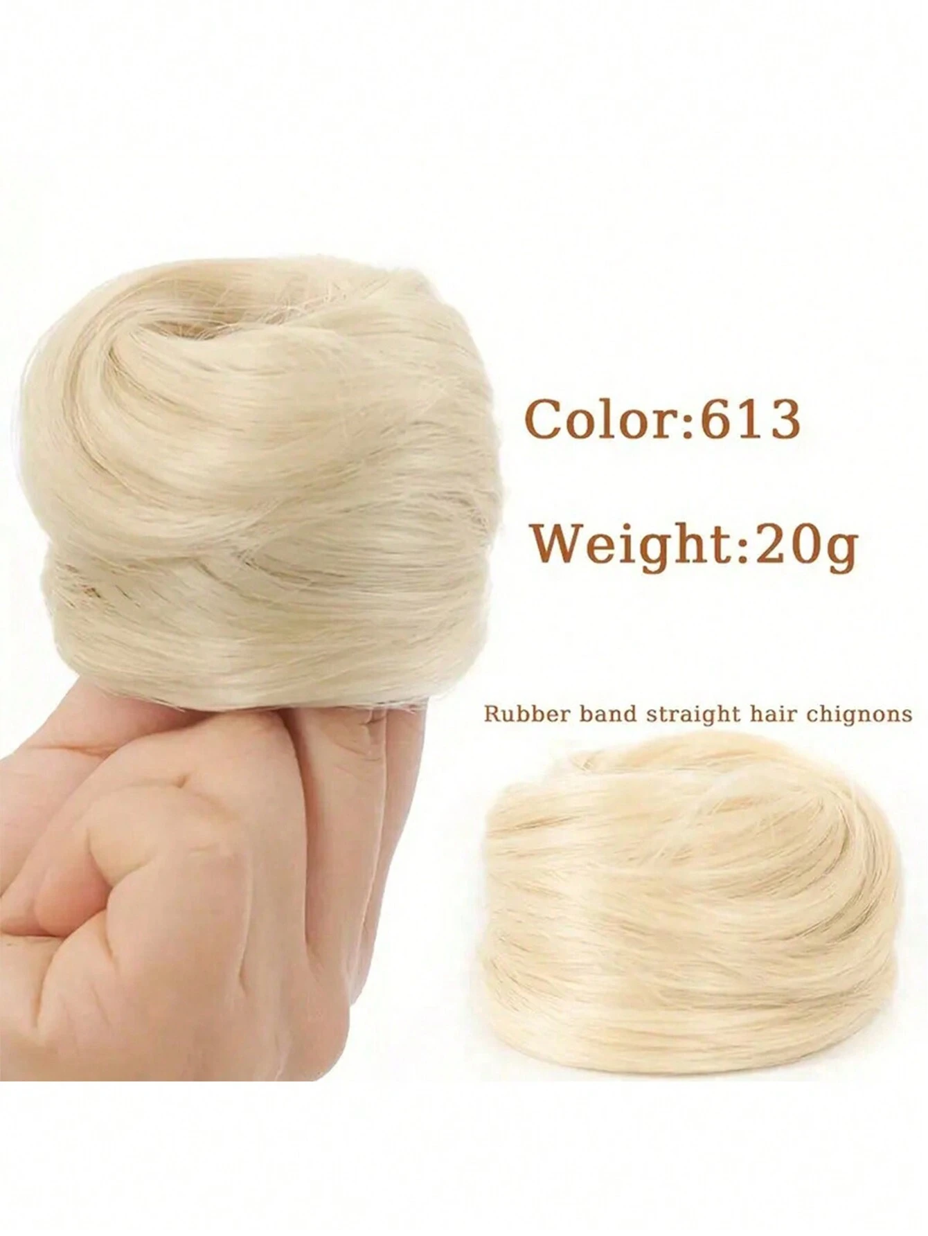 SHEIN Synthetic Hair Short Curly Chignon Clip On Hair