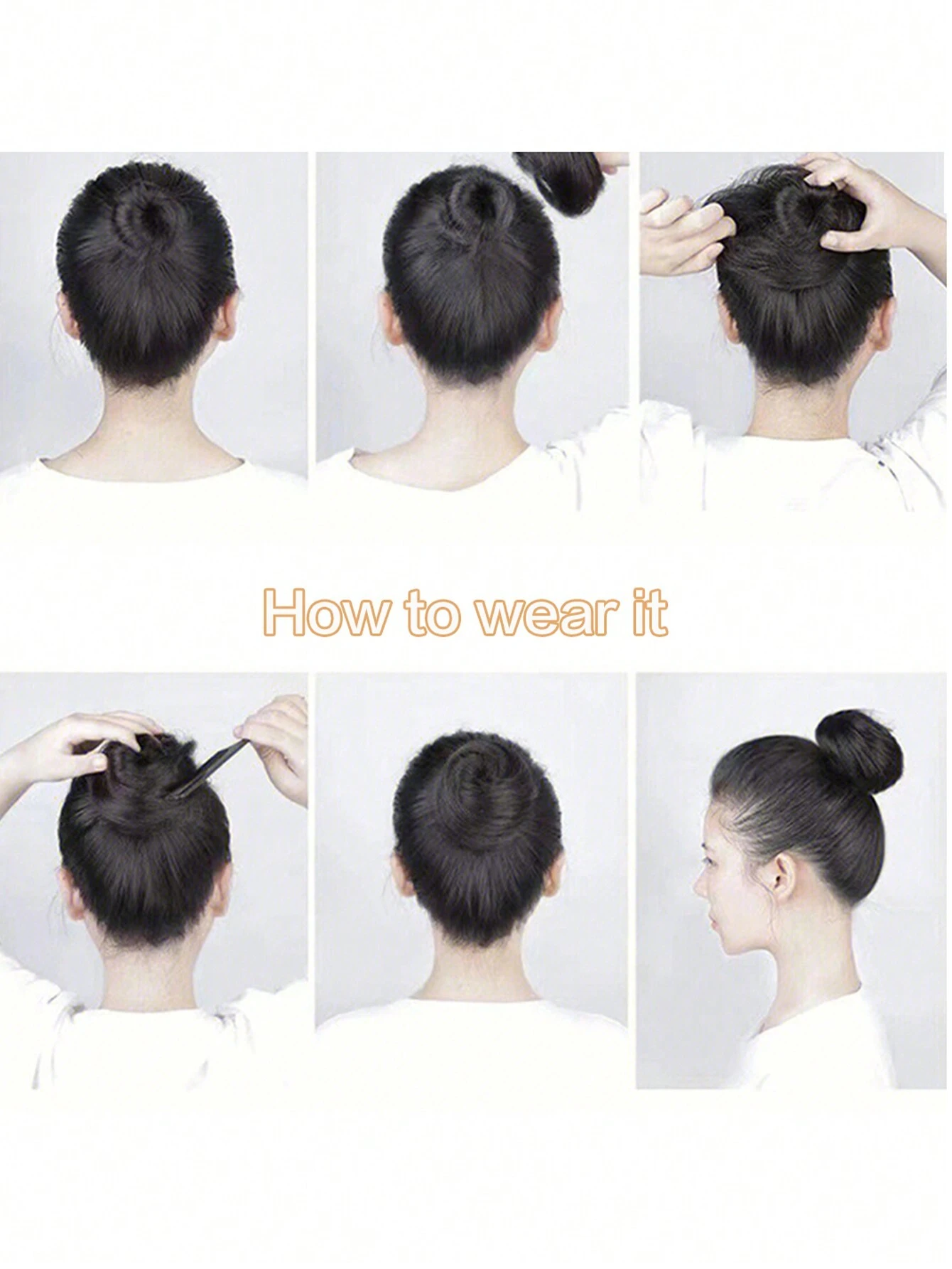 SHEIN Synthetic Hair Short Curly Chignon Clip On Hair